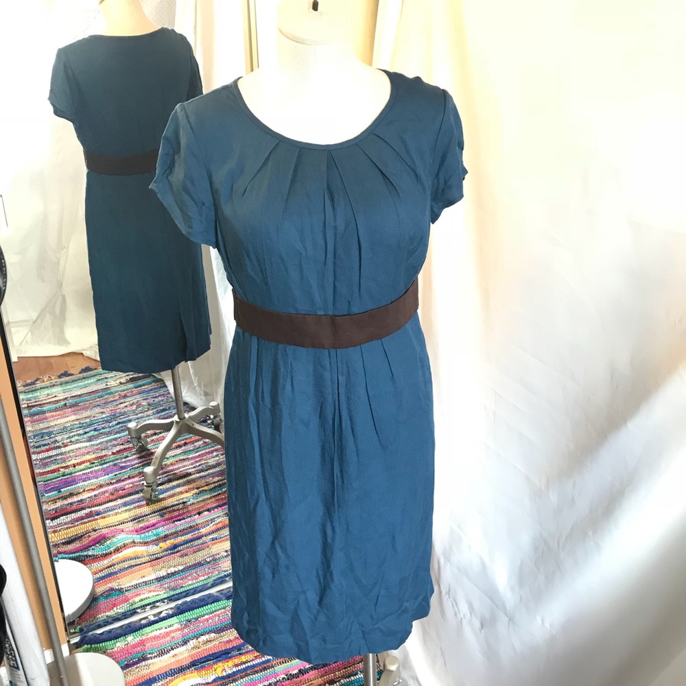 Boden Short Sleeve Sheath Dress with Belt